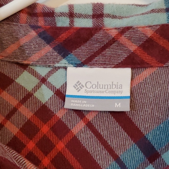 Ladies Columbia 100% Cotton Flannel Plaid Shirt Med 36-38 - Picture 2 of 11